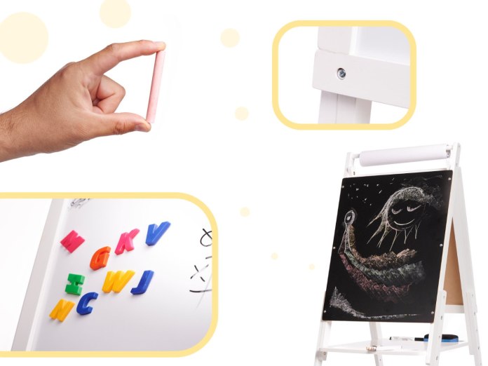 Tablica kredowa magnetyczna dla dzieci, stojąca, drewniana duża, wiek 3+